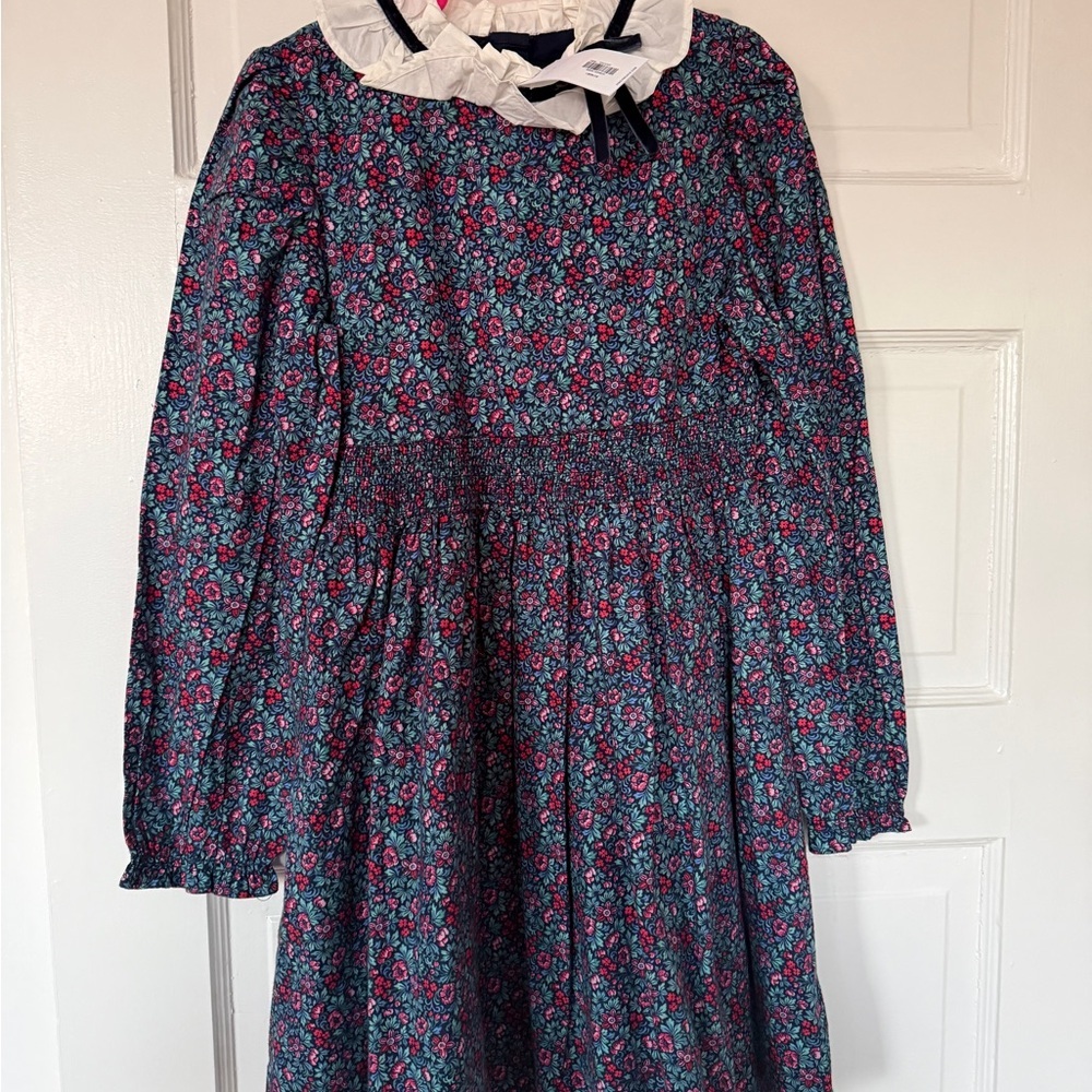 NWT Janie and Jack Navy Floral Dress with White Ruffle Collar